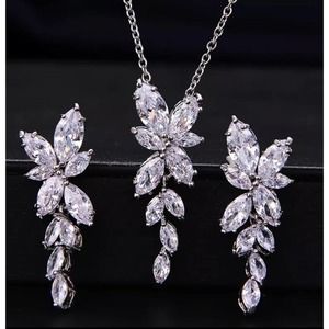 NEW 925 CZ Necklace Earrings Jewelry Set Lot Cubic Zirconia
